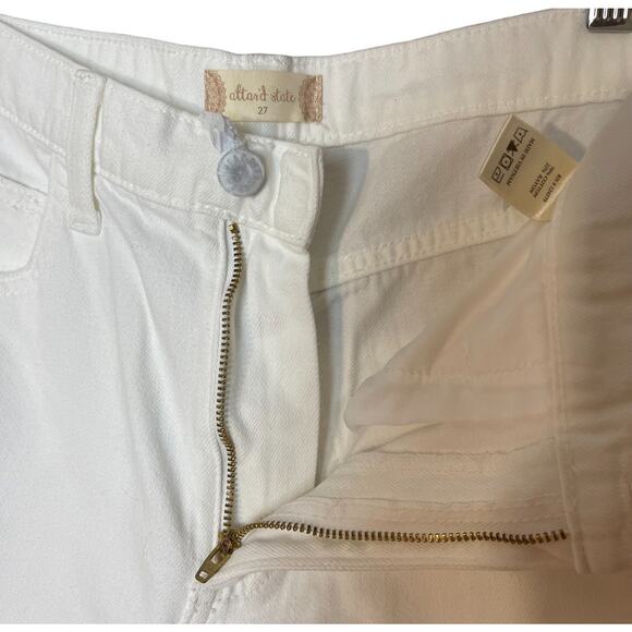 NWT Altar’d State White Straight Leg High Waisted Distressed Jeans Size 5 / 27 - Picture 3 of 9